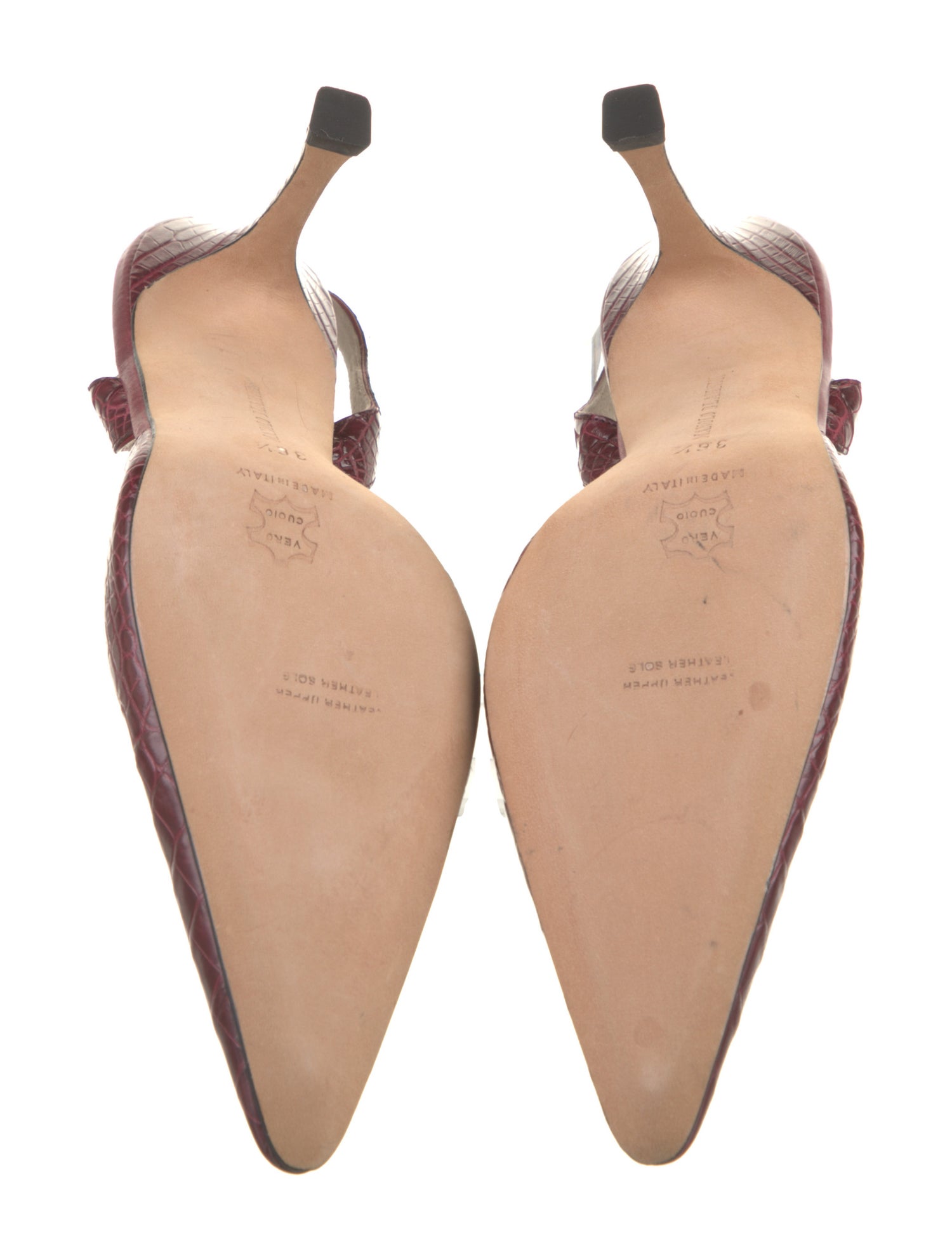 Manolo Blahnik Leather Animal Print Slingback Pumps